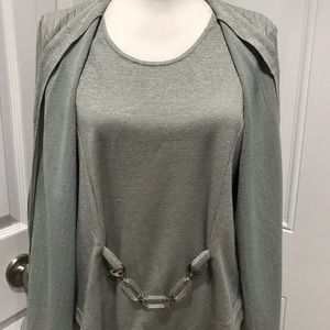 🌺🌺GOOD TIMES Open Front Jersey Combo Top, Sleeves Side Slits, L